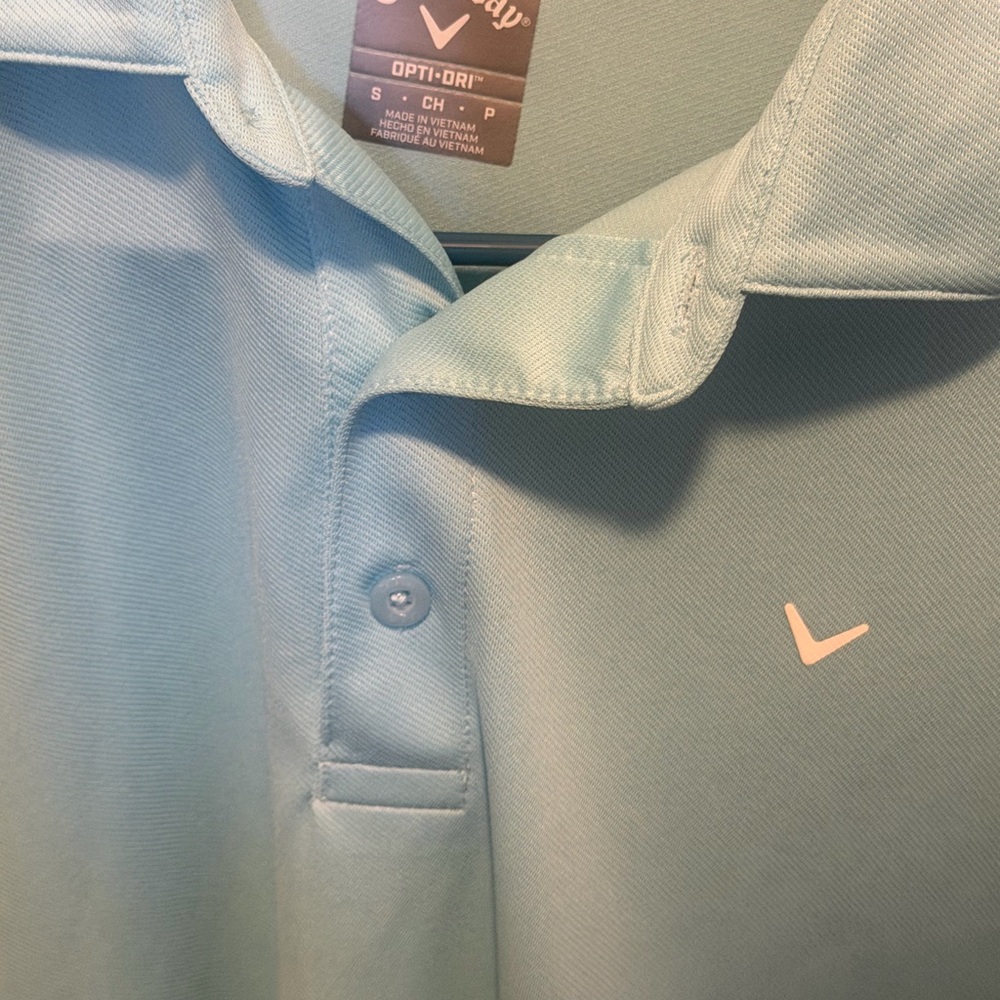 Callaway Light Teal Aqua Short sleeve Golf Performance Polo Shirt size small - Picture 9 of 9